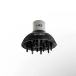 Um acessório Difusor Extreme em preto e branco é exibido em um fundo branco liso, visto de baixo.