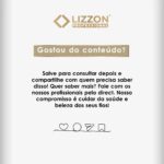 Imagem com o logotipo Lizzon Professional e mensagem em português incentivando a salvar e compartilhar, destacando o Kit Cronograma Blindado, além de convidar a falar com especialistas por direct. Ícones aparecem na parte inferior.