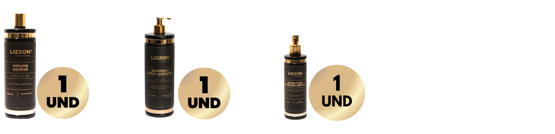 Um frasco de perfume com tampa dourada, complementando perfeitamente seu Kit Liso Blindado para um toque elegante em sua rotina diária.