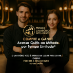 Um homem e uma mulher vestindo uniformes pretos estão lado a lado em um salão de beleza moderno. O texto em português promove o acesso gratuito por tempo limitado ao Smart Shampoo - lavatório inteligente Coiffeur, enfatizando seus benefícios comerciais para os salões de beleza.