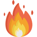 Uma ilustração plana de um incêndio com chamas vermelhas, laranjas e amarelas sobre um fundo branco.