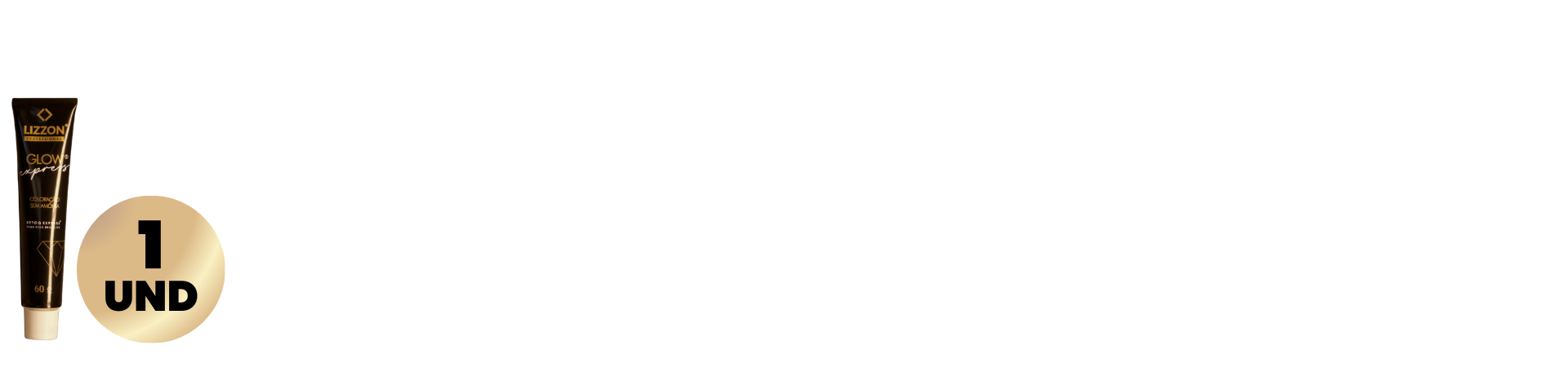 Um tubo de creme para o corpo Bisnaga Retoq Express (Tons Escuros) preto e dourado está na vertical ao lado de um rótulo dourado redondo do Retoq Express com a inscrição