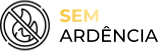 Prancheta 3 Um ícone de chama com contorno preto riscado com uma linha diagonal, ao lado das palavras SEM ARDÊNCIA, com SEM em amarelo e ARDÊNCIA em letras maiúsculas pretas.