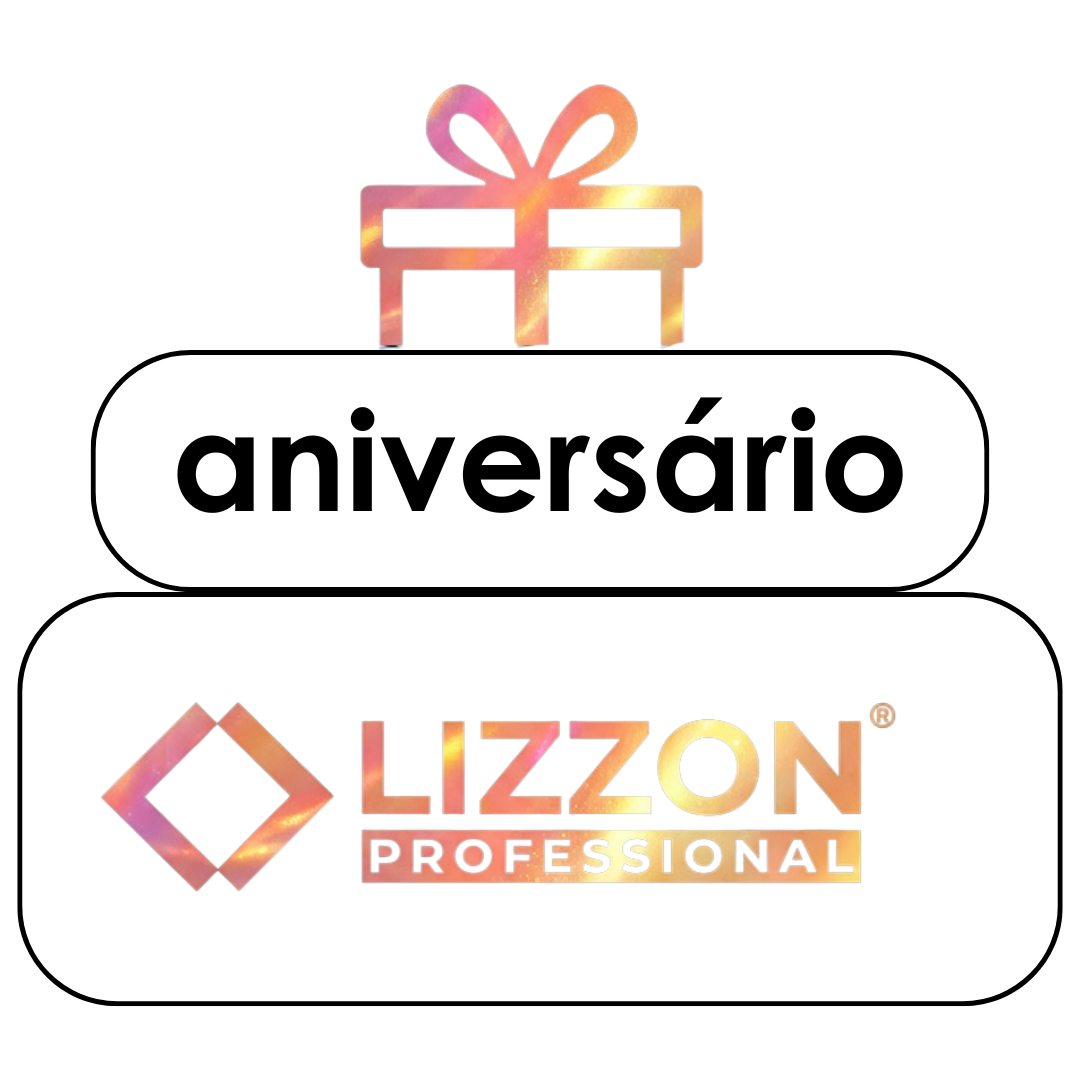 Um ícone de presente estilizado acima de dois retângulos arredondados; o retângulo superior diz 