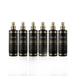 Seis garrafas de Perfect Liss - Protetor Térmico (combo 6 unidades) estão dispostas em uma fileira contra um fundo branco, destacando os rótulos frontais e seu design preto e dourado.