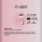 Um pequeno frasco transparente com o rótulo 