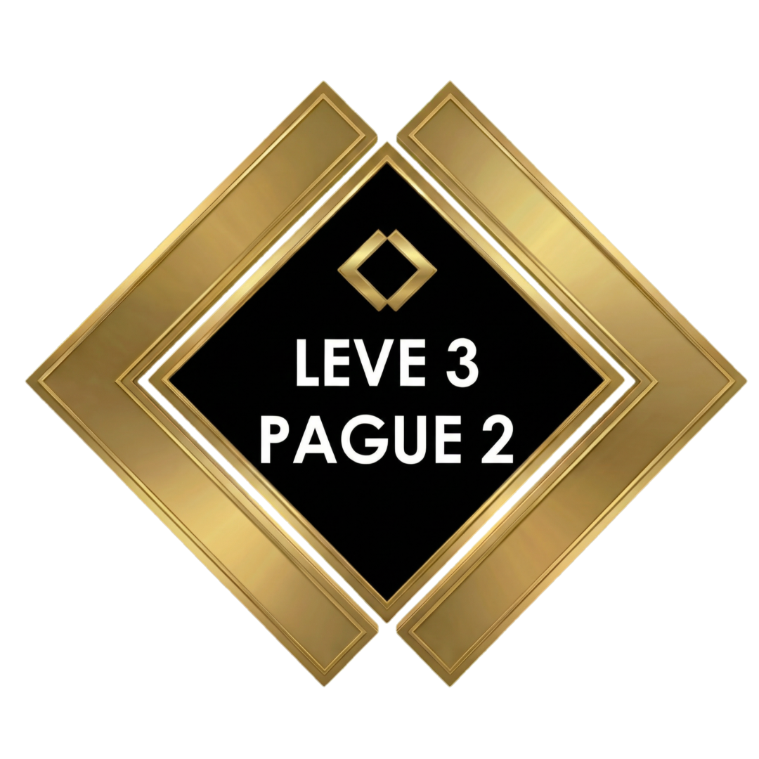 Um gráfico dourado e preto em forma de diamante com o texto 