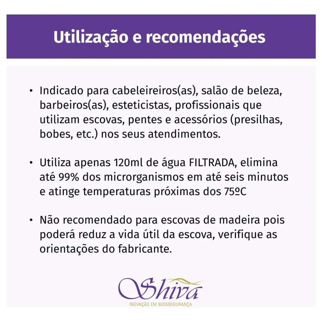 Higienizador De Escovas Shiva Care Preto 220v