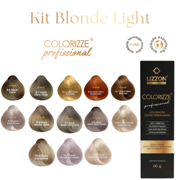 Kit Colorizze Blonde Light – Loiros Claros (13 tons) + Ganhe Curso Mechas Express
