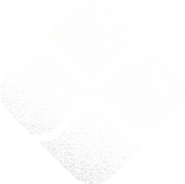 Um logotipo da Lizzon, branco e geométrico, com quatro losangos arredondados dispostos em um quadrado inclinado sobre um fundo cinza claro. Os losangos no canto inferior esquerdo e no canto superior direito apresentam uma textura leve, enquanto os demais têm um acabamento liso.