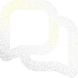 Dois contornos de balões de fala sobrepostos, formados por pequenos pontos — um amarelo claro e outro cinza claro —, sobre um fundo branco, capturando a estética minimalista da lizzon.
