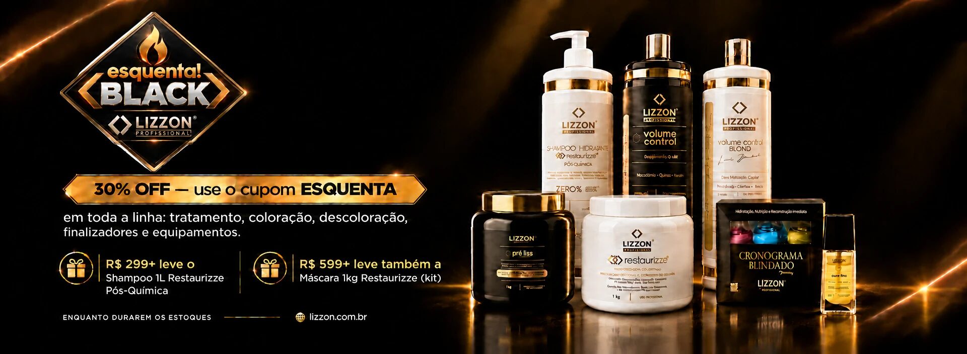 Esquenta Black Lizzon: 30% OFF com o cupom ESQUENTA em toda a linha